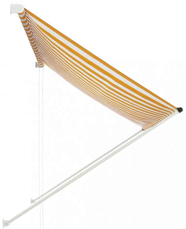 feltekerhető sárga és fehér napellenző 200 x 150 cm