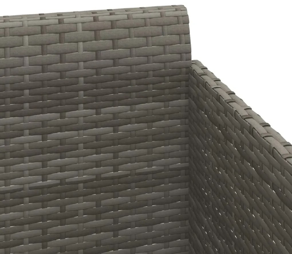 szürke polyrattan napozóágy párnával 182 x 118 x 63 cm