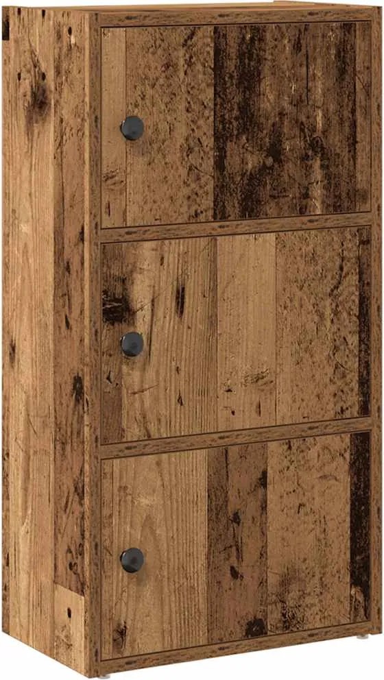 vidaXL antik fa színű szerelt fa könyvespolc 40x24x77 cm