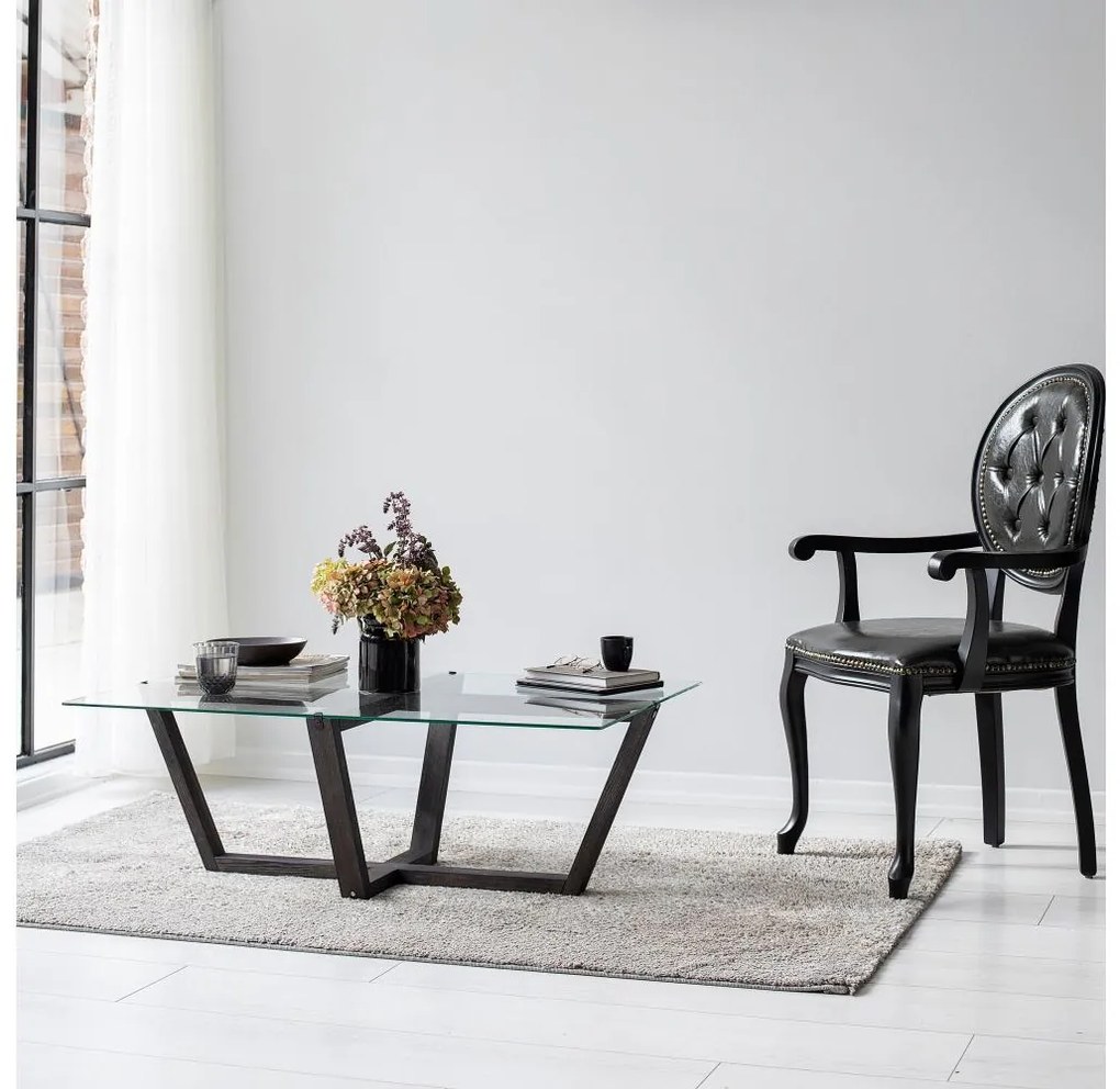 Kávésasztal AMALFI 35x105 cm fenyő/átlátszó