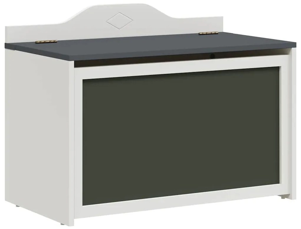 Játék Doboz tárolóval Szürke és fehér 73 x 33 x 55 cm Faanyag