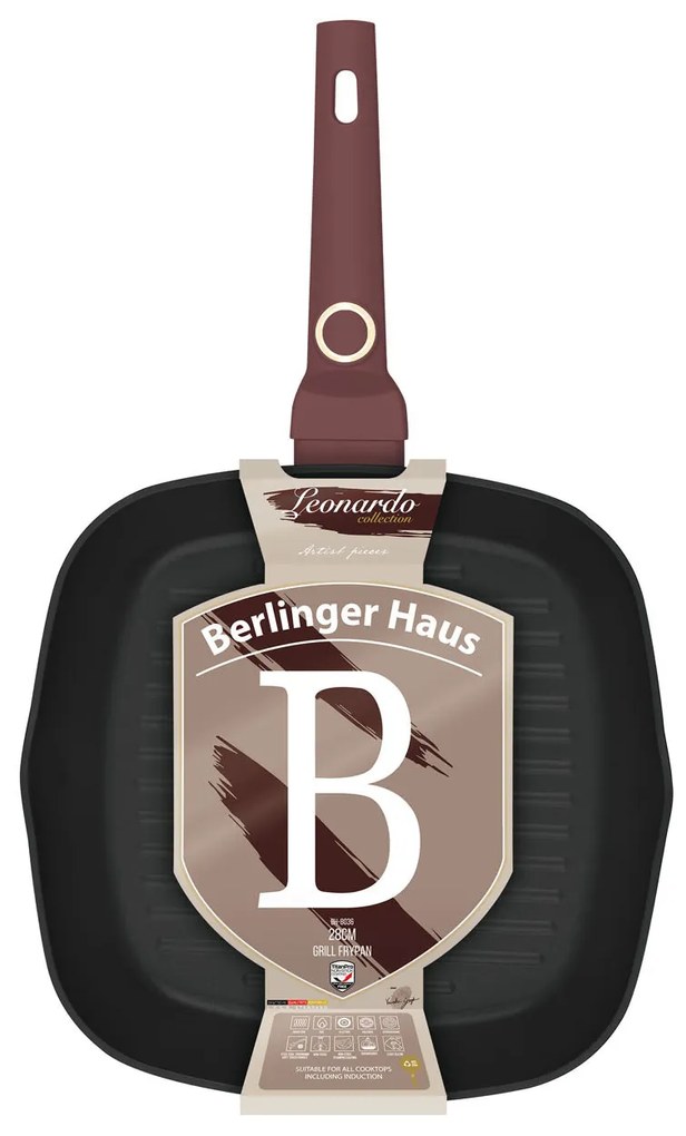 Berlinger Haus Indukciós tapadásmentes grill serpenyő 28 cm Leonardo Collection