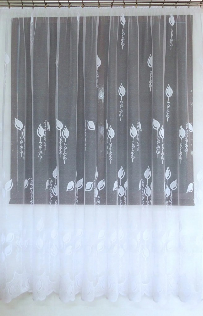 Mg Függöny jacquard 618/82 Fehér 430X260 G szalaggal