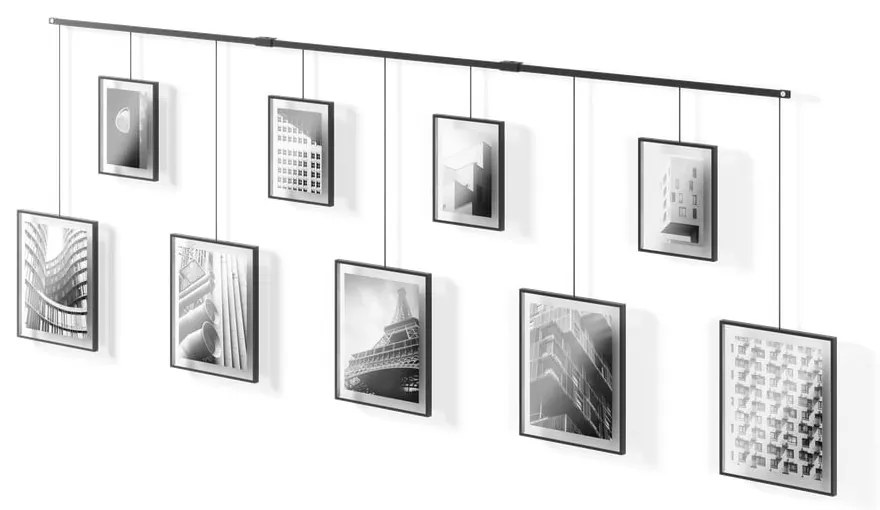 Fekete fém fali képkeret szett 9 db-os 223x77,5 cm Exhibit – Umbra