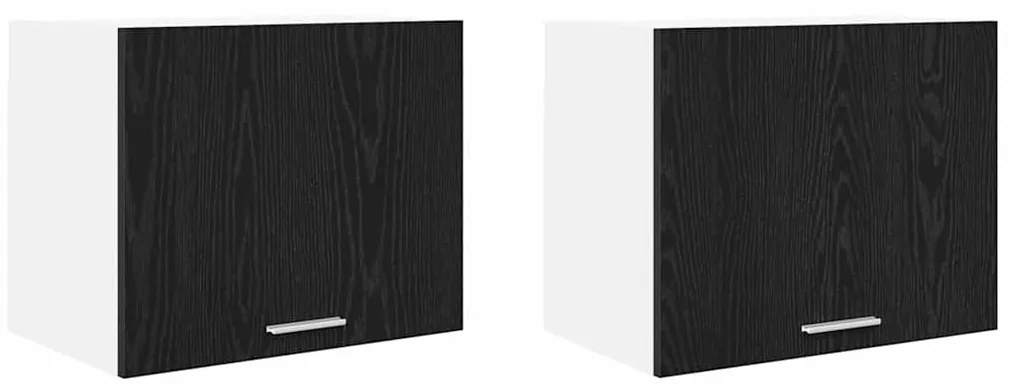 Függő szekrény Riga 2 pcs Fekete tölgy és fehér 50 x 31 x 40 cm