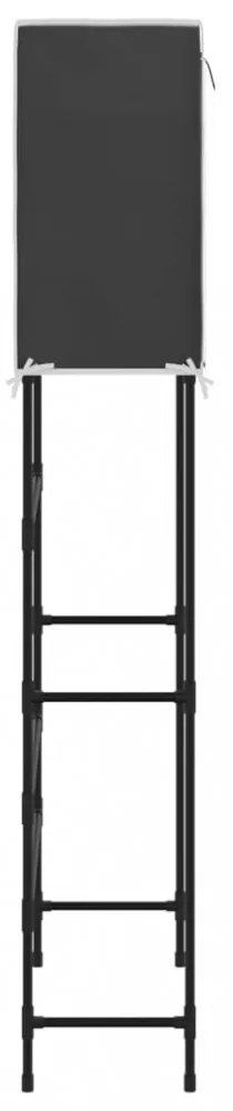 2 szintes fekete mosógép feletti tárolóállvány 71x29,5x170,5 cm