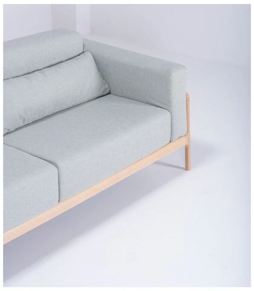 Fawn kékesszürke kanapé tölgyfából, 210 cm - Gazzda