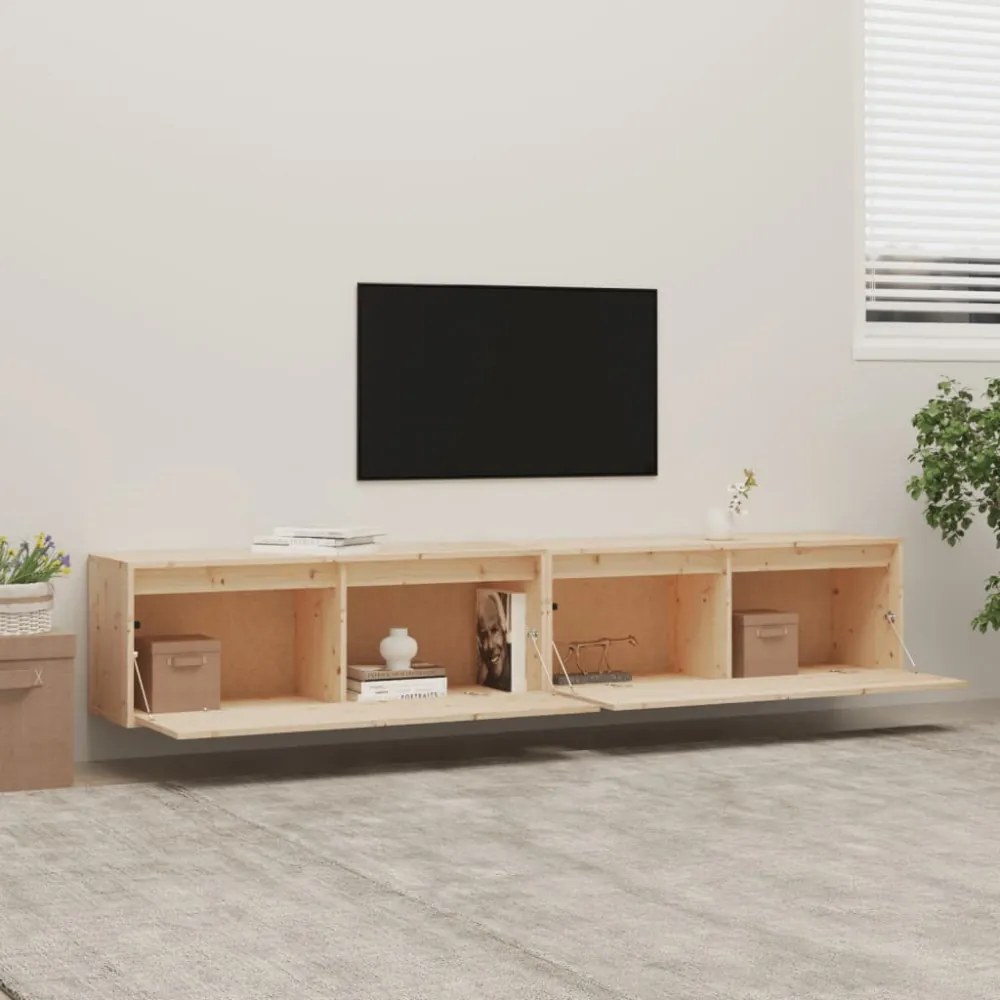 2 darab tömör fenyőfa faliszekrény 100 x 30 x 35 cm
