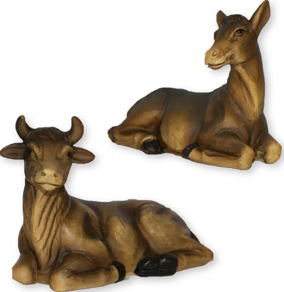 Ökör És Szamár a betlehemhez a 8,0cm magas figurákkal arányosan illeszkednek