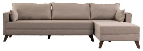 KORFU L-alakú jobb oldali sarokülőgarnitúra, krémszínű