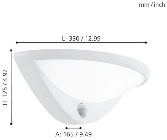 Eglo 97311 - BELCREDA kültéri lámpa mozgásérzékelővel LED/9,3W/230V IP44