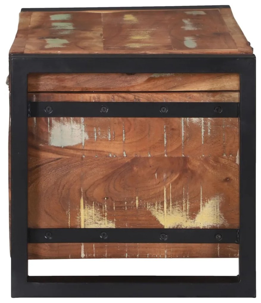 Tároló ládák 60x30x30cm Tömör újrahasznosított fa és fém