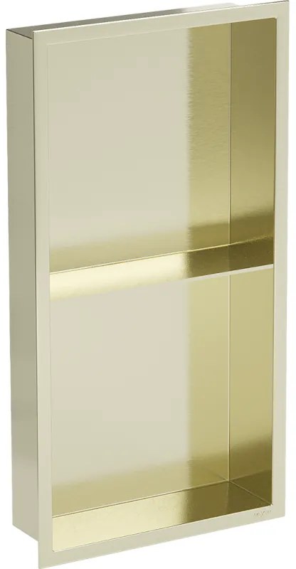 Mexen X-Wall-R süllyesztett polc peremmel és polccal 60 x 30 cm, arany kefe - 1950603010S