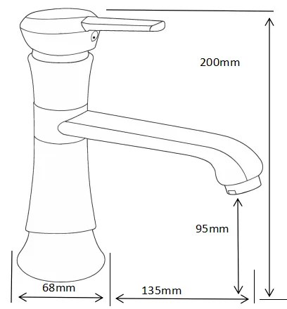 Mexen Rose - mosdó csaptelep, Fekete, 73300-70