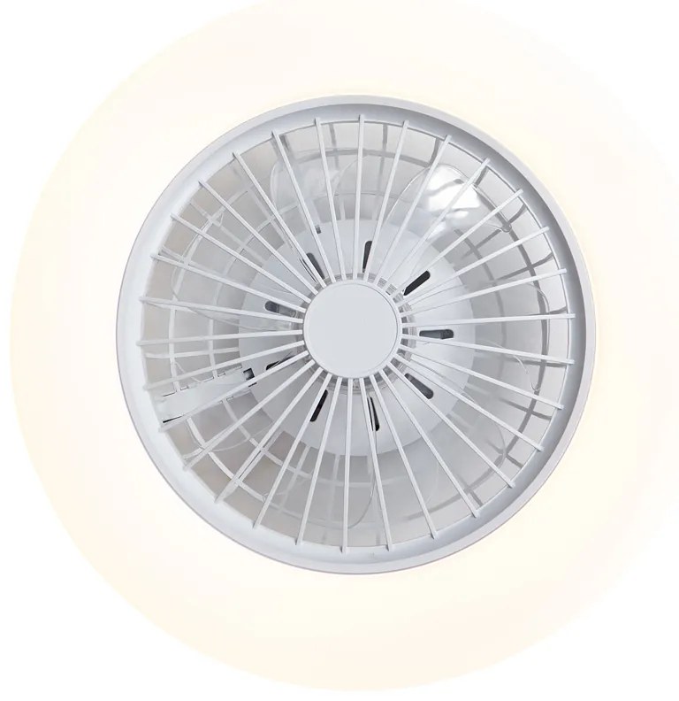 Mennyezeti ventilátor fehér 48,5 cm dimmelhető RGB LED-del távirányítóval - Clemo