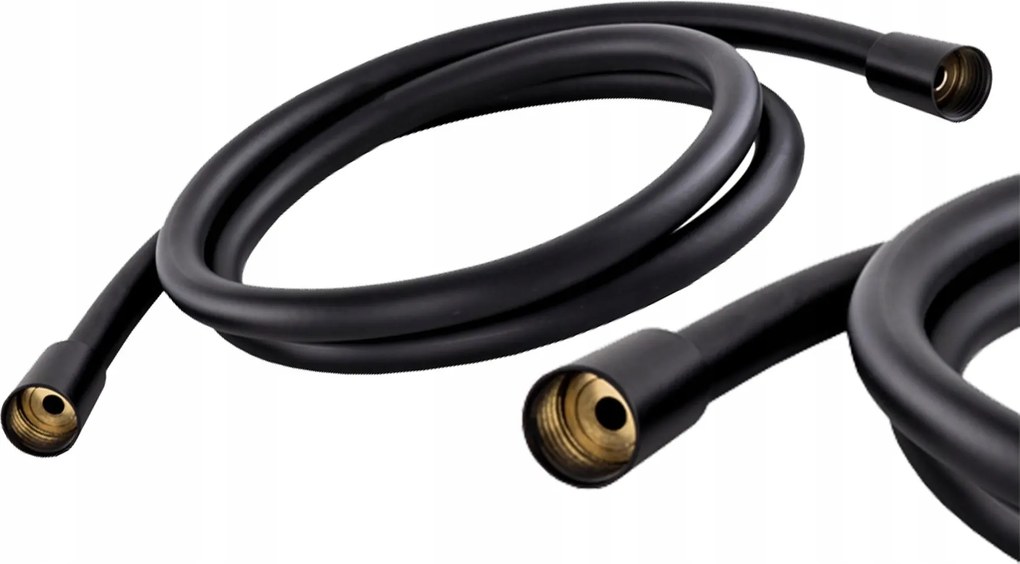 Zuhanytömlő Fekete Matt Sima 150 cm 1/2 Fürdőszobai 1,5 m