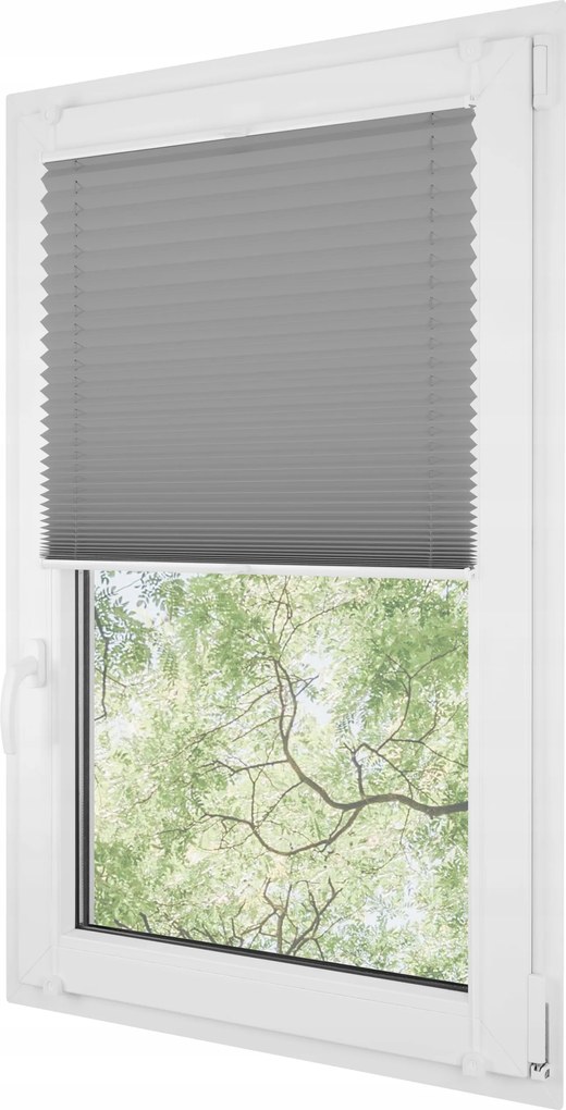 Pliszé non-invazív roló pliszé harmonika szürke 37x150