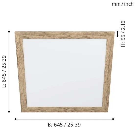 Eglo 99436 - LED mennyezeti lámpatest PIGLIONASSO LED/32W/230V 645x645 mm