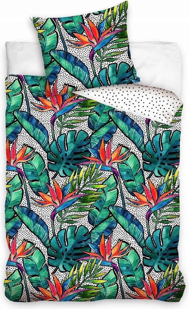Ágyneműhuzat Dzsungel Levelek Pamut Szatén 140x200