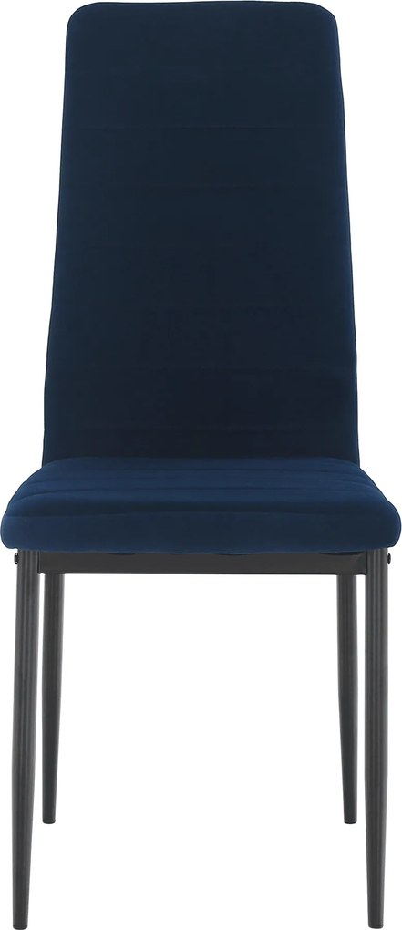 Szék, kék Velvet szövet/fekete fém, COLETA NOVA