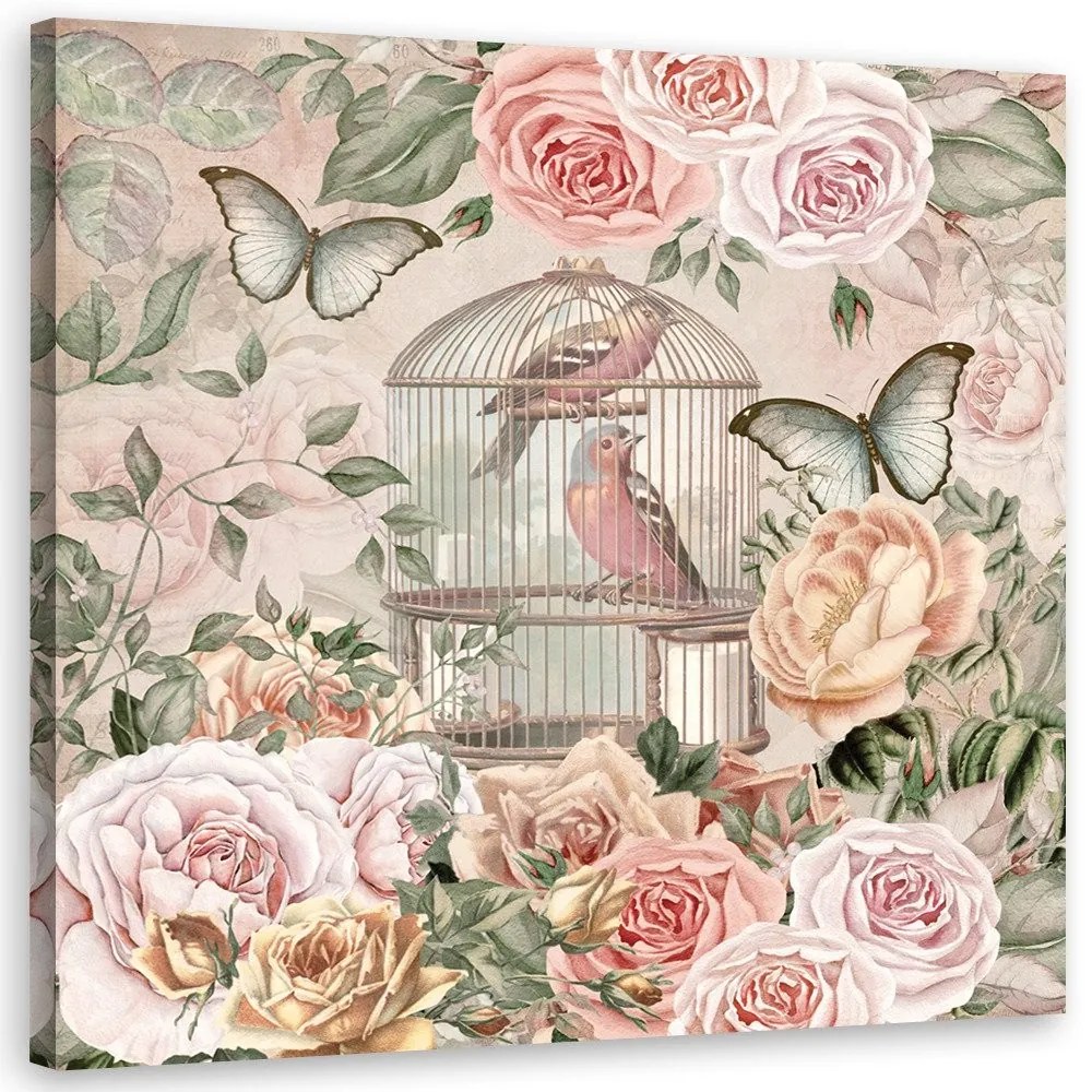 Gario Vászonkép Két madár egy kalitkában - Andrea Haase Méret: 50 x 50 cm