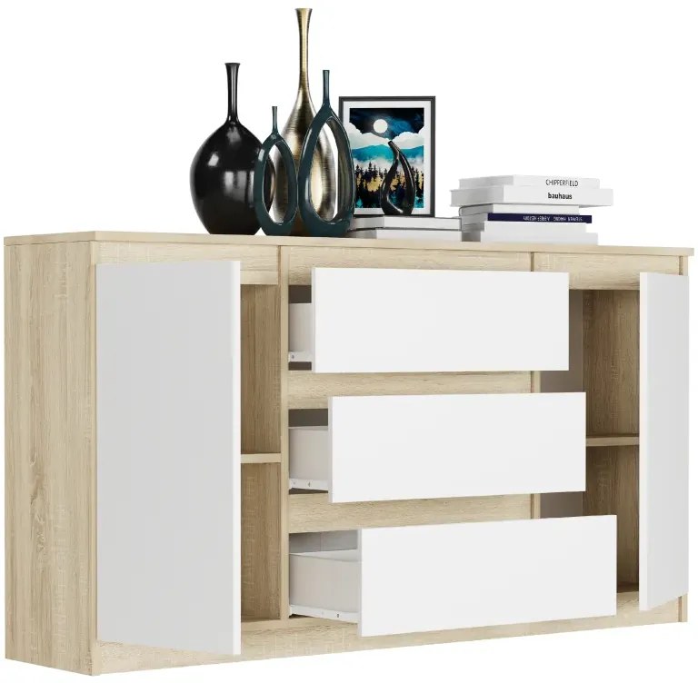 Tágas komód R-140-S3 - különböző színváltozatokban artisan mix fehér