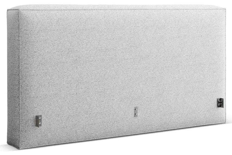 Világosszürke kárpitozott ágyneműtartós franciaágy ágyráccsal 140x200 cm Simon Olivia – Micadoni