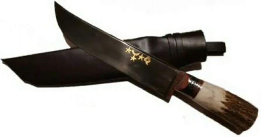 Az üzbég séf kése. Nagy csokor. Saiga szarvak