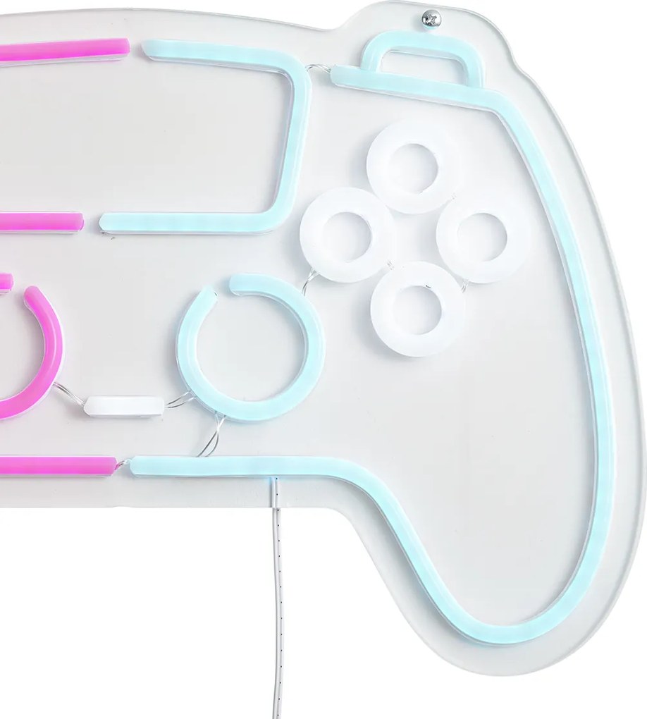 Neon fali lámpa rózsaszín kékkel LED-del - Controller