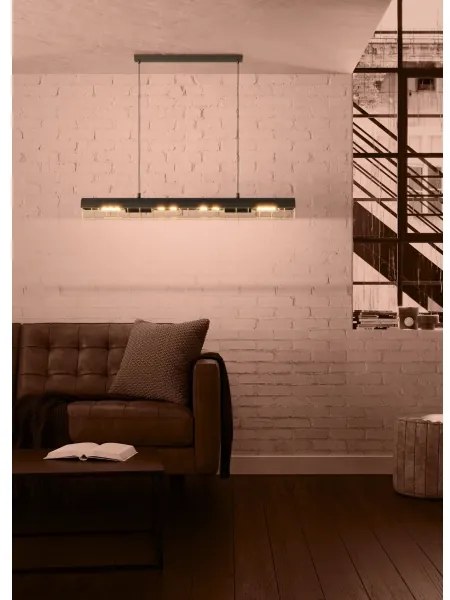 Eglo 390059 - Csillár zsinóron ALFONSINE 4xE27/40W/230V fekete/arany