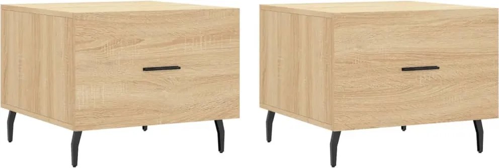 vidaXL 2 db sonoma tölgy szerelt fa dohányzóasztal 50 x 50 x 40 cm