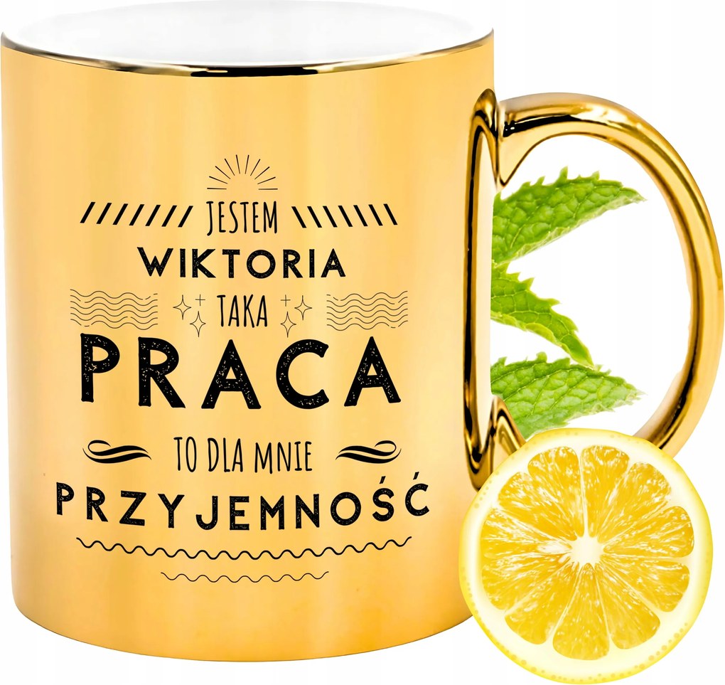 Prémium Arany Csillogó Bögre Viktória Ajándék Nyomtatott Fotóval