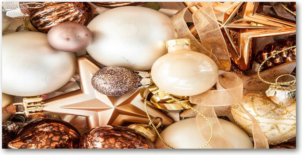 Fotó üvegkép Karácsonyi gömbök 140x70