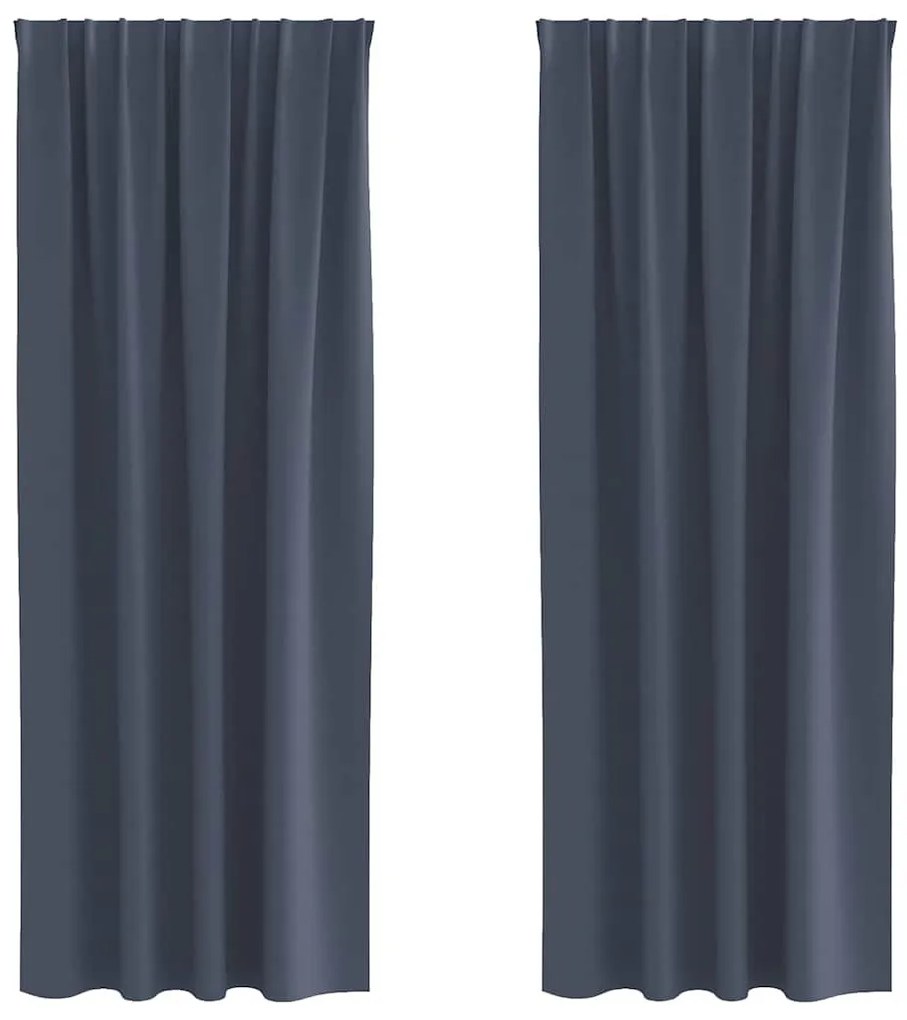 Függönyök 2 pcs Antracitszürke 245 x 140 cm Poliészter