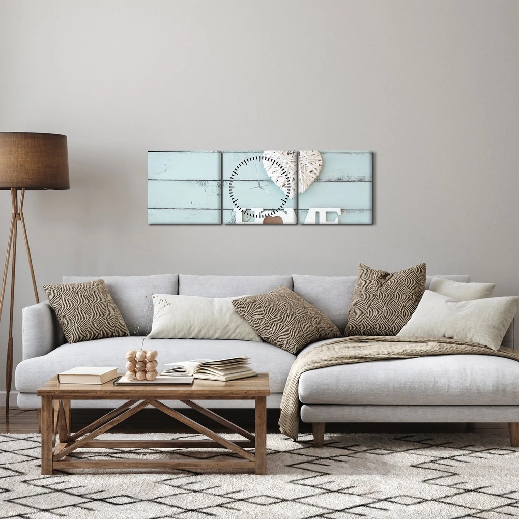 Kép - I love home (órával) (90x30 cm)