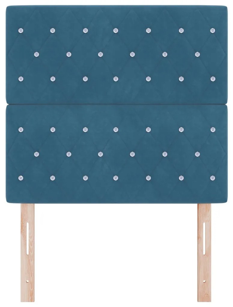 Bársony Fejtámla Argyle fejtámlával Sötétkék 100 cm Bársony