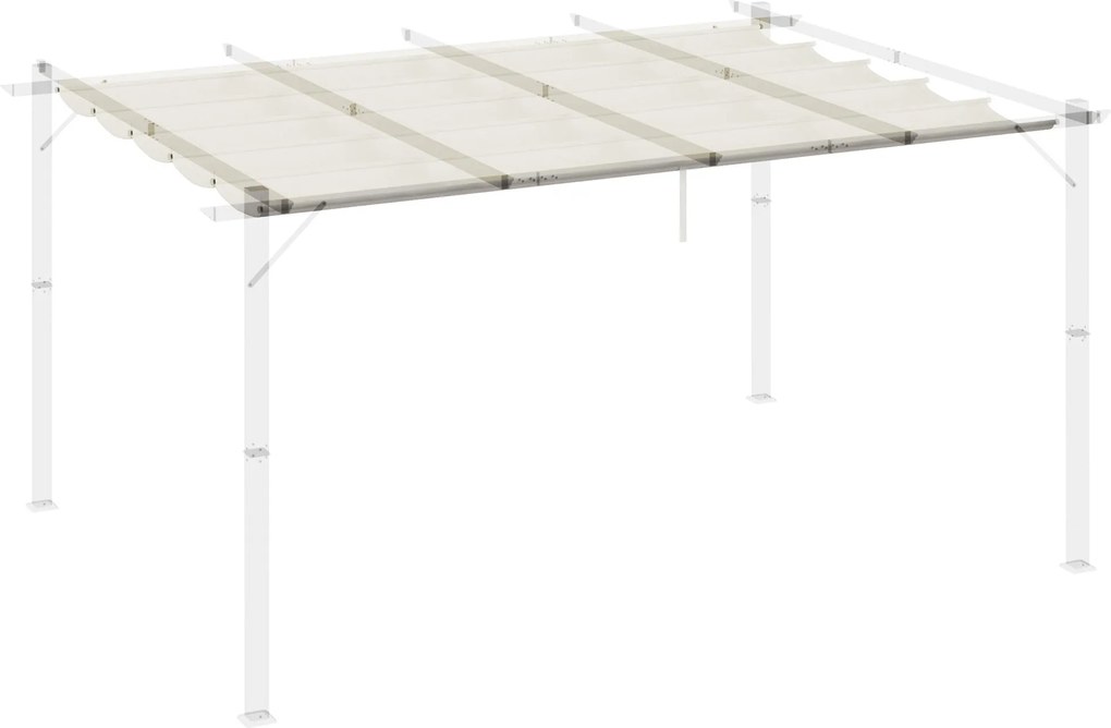 Outsunny Pavilon Napernyő Csere Tető 4 x 3 m - Krém | Aosom