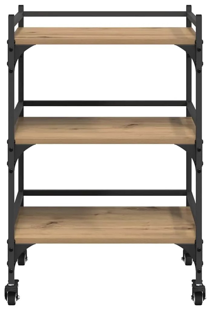 vidaXL Konyhai kocsi Artisan tölgy 50 x 35 x 75.5 cm Faanyag