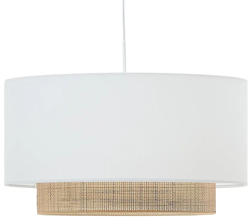 Fehér-natúr színű textil lámpabúra ø 60 cm Erna – Kave Home