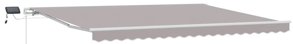 Manuális Behúzható Napellenző LED Fénnyel Világosszürke 450x350 cm