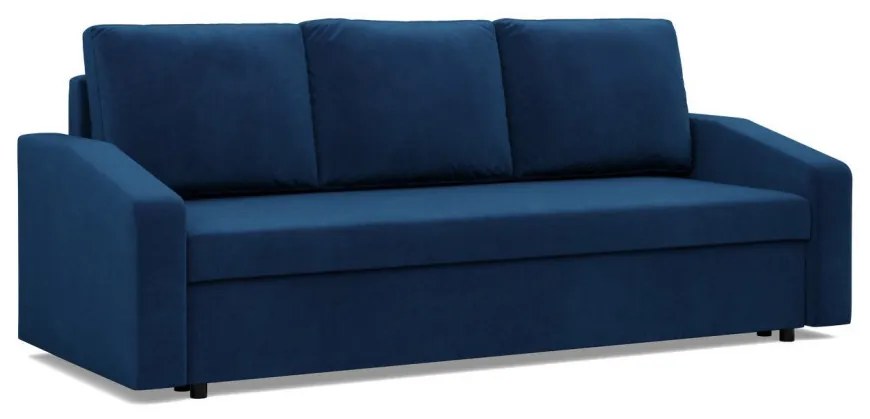 Zeus kanapéágy, bársony, hab töltet, döntött kartámasz, kék