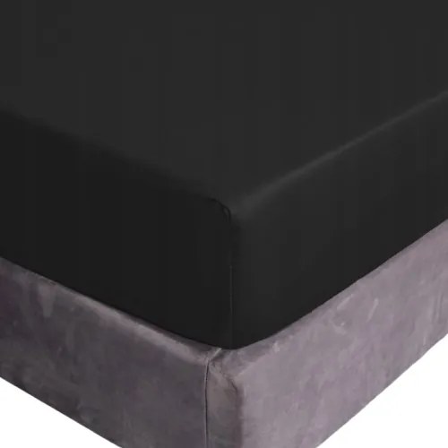 Pamut Gumis Lepedő 180x200+25 Fekete 100% pamut