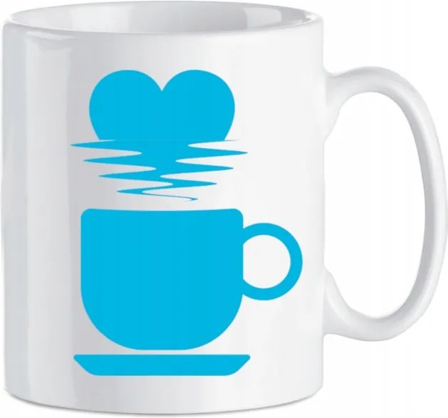 Nyomott mintás bögre Szív Szeretem a kávét 330 ml