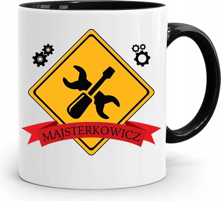 Bögre Fekete Építő Barkács Szakember Ajándék fényképes nyomtatással