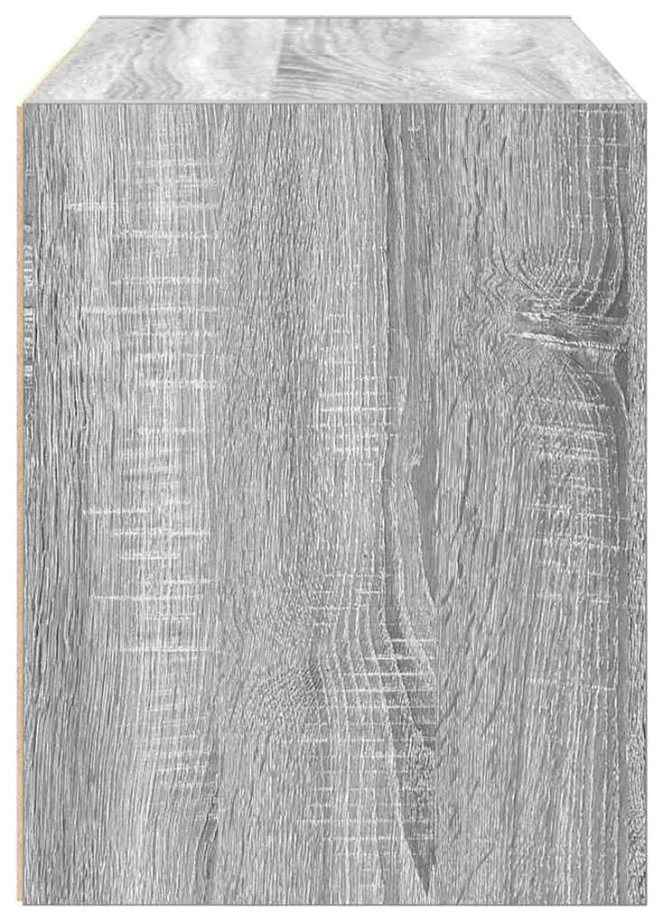 szürke sonoma szerelt fa szekrény 2 fiókkal 60 x 31 x 40 cm