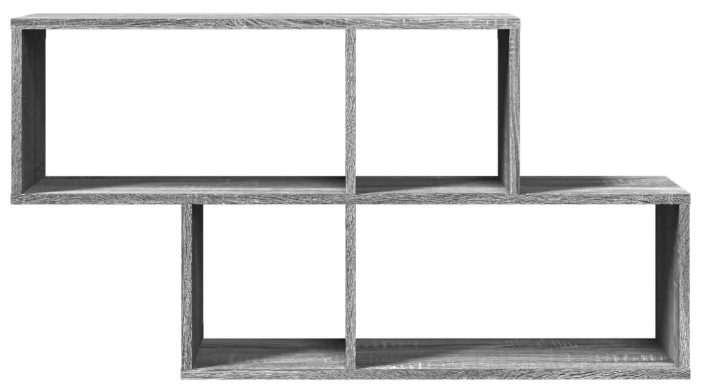szürke sonoma színű szerelt fa fali polc 100 x 20 x 53 cm
