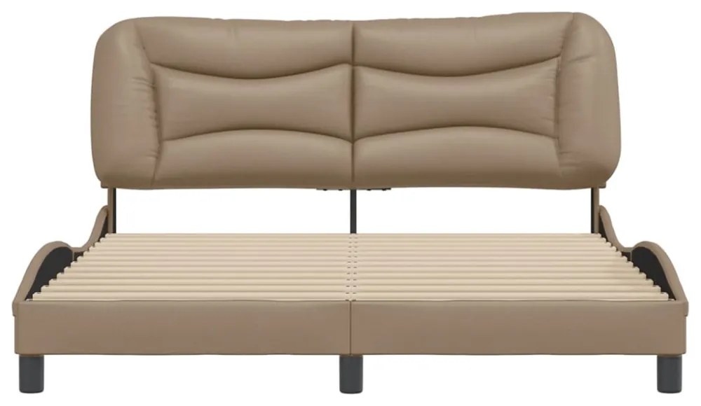 cappuccino színű műbőr ágykeret matrac nélkül Hvar 160x200 cm