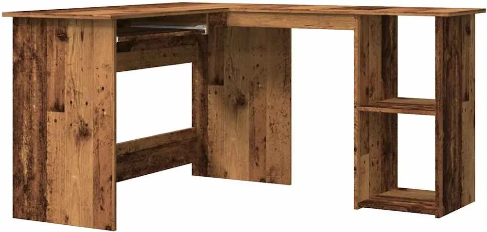 vidaXL Sarokíróasztal régi fa 120x140x75 cm műszaki fa