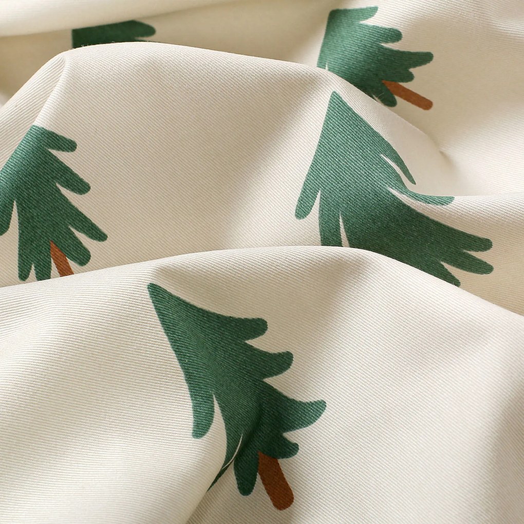 Goldea asztali futó - extra erős 100% - os pamut - karácsonyfák bézs alapon 20x140 cm