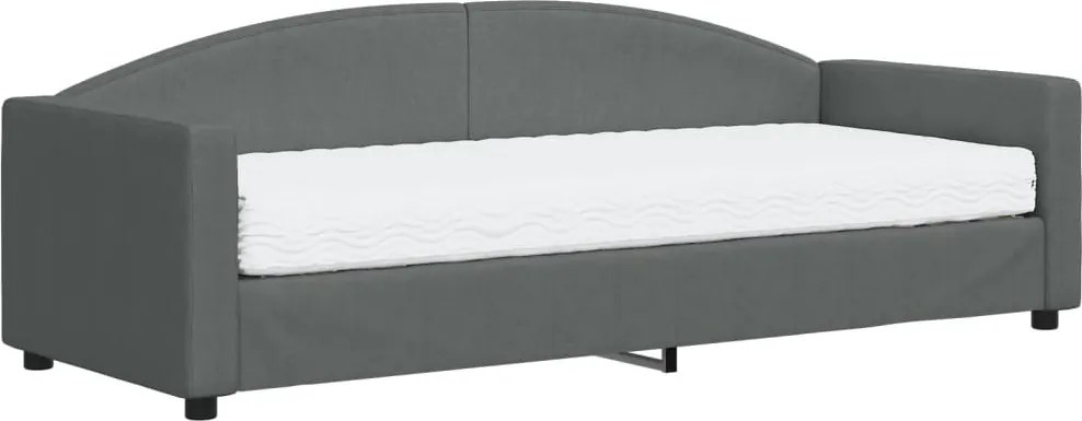 vidaXL sötétszürke szövet kanapéágy matraccal 80 x 200 cm